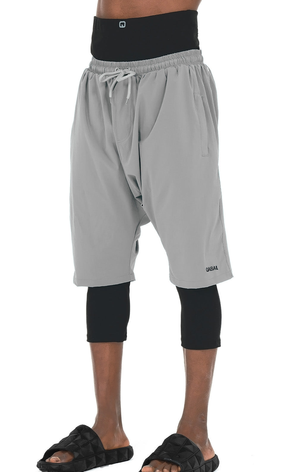 QL Halal Swim Shorts in Light grey and Black  MOOMENN Men Clothing  Faithful Nutrition