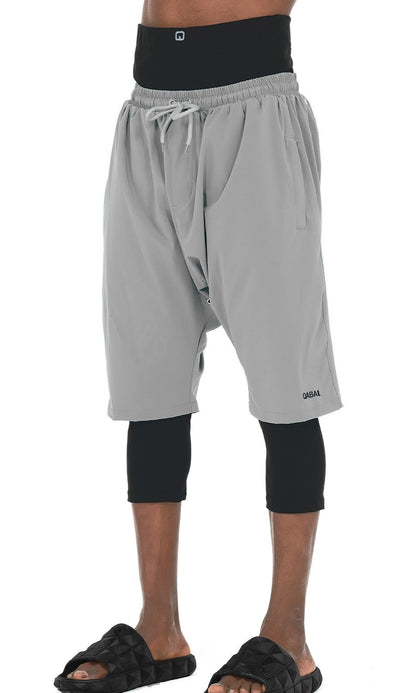 QL Halal Swim Shorts in Light grey and Black  MOOMENN Men Clothing  Faithful Nutrition