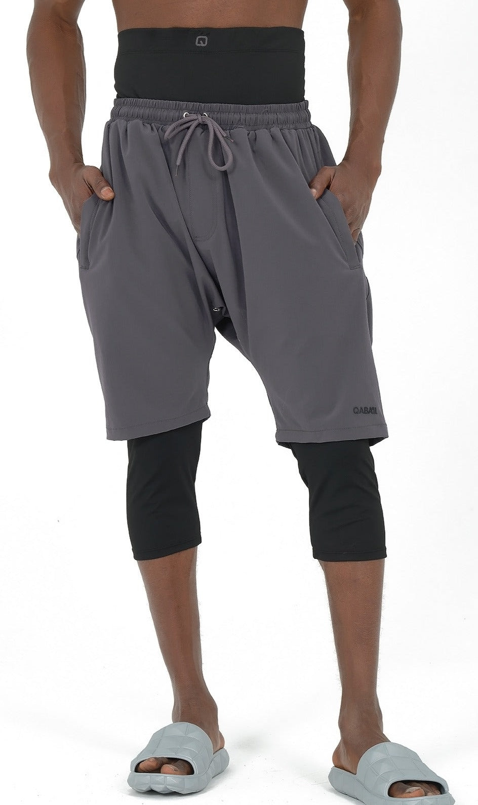 QL Halal Swim Shorts in Dark Grey and Black  MOOMENN Men Clothing  Faithful Nutrition