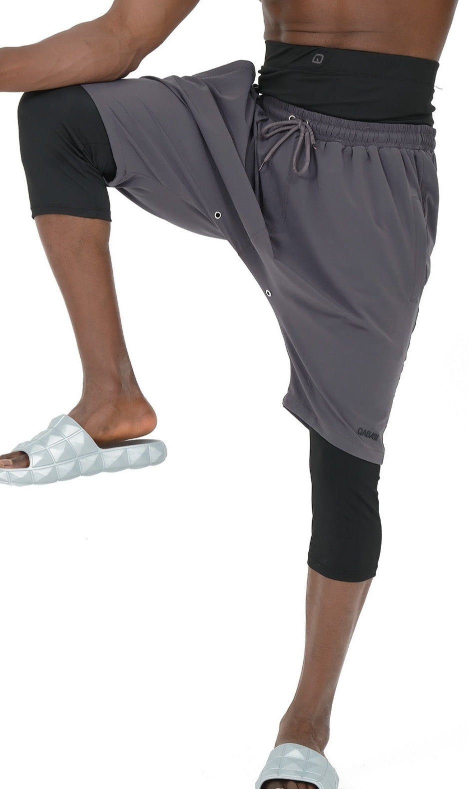 QL Halal Swim Shorts in Dark Grey and Black  MOOMENN Men Clothing  Faithful Nutrition