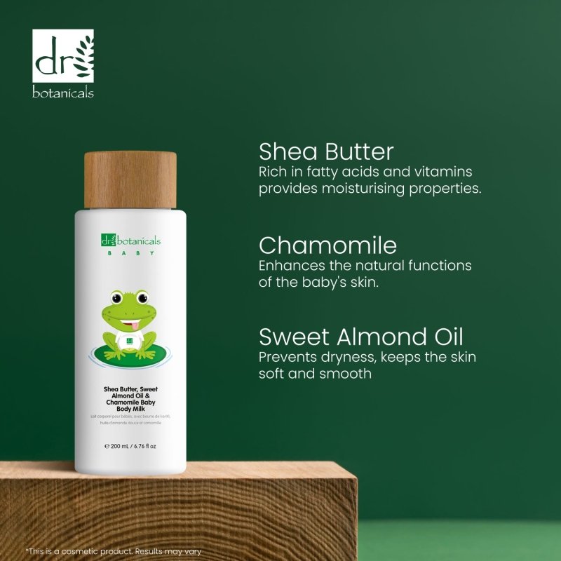 Sweet Almond Oil & Chamomile Baby Body Milk 200ml - Baby - Faithful Nutrition