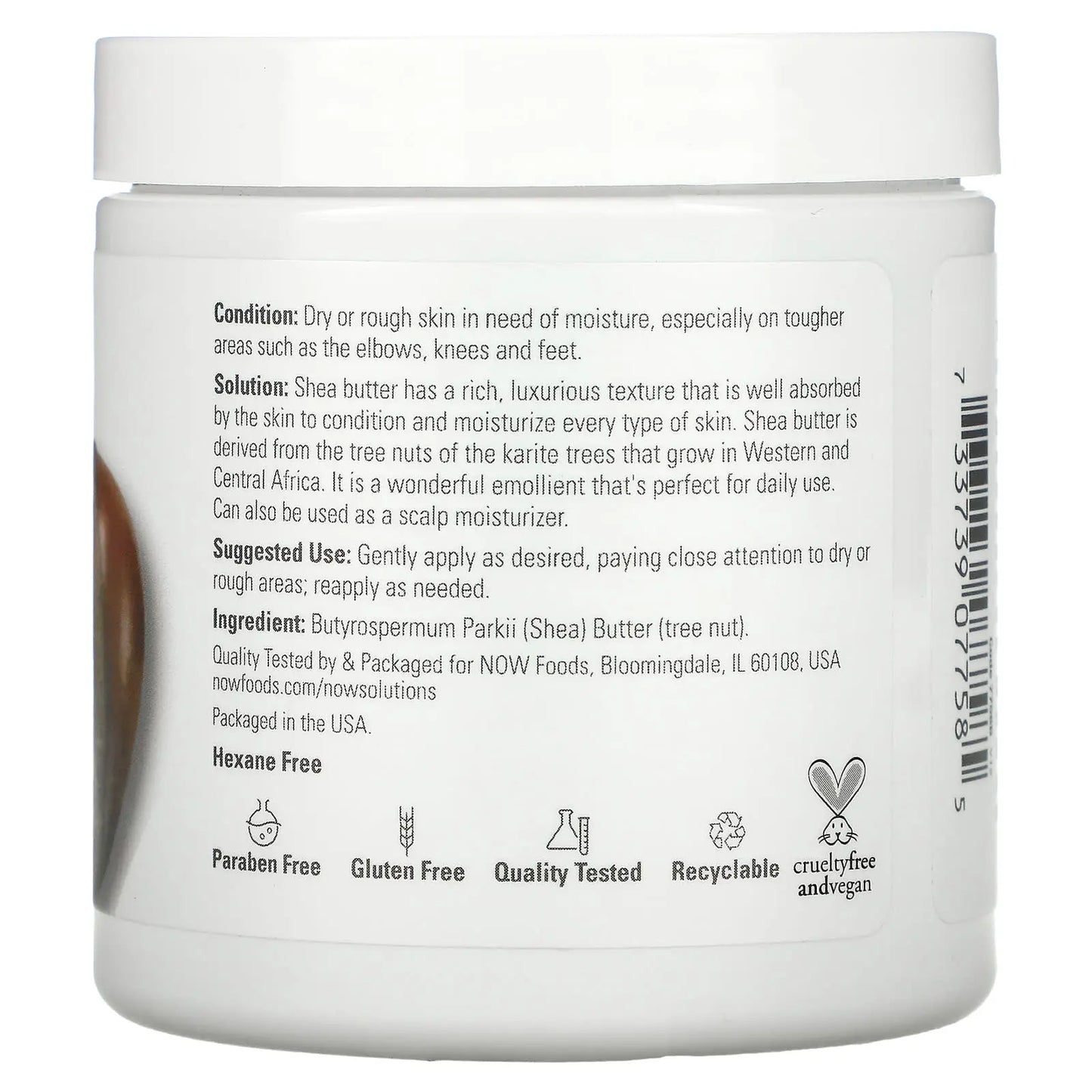 NOW Foods Shea Butter 100% Natural 207 ml - Body Cream - Faithful Nutrition