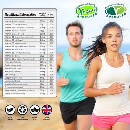 Veganates Ethical UK Vegan Multivitamin Supplement - Capsules - Faithful Nutrition