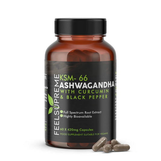 Feel Supreme KSM66 Ashwagandha with Curcumin - Capsules - Faithful Nutrition