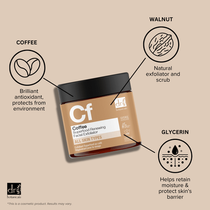 Coffee Superfood Renewing Facial Exfoliator 60ml - Exfoliator - Faithful Nutrition