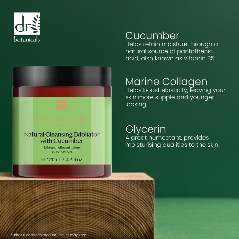 Natural Cleansing Exfoliator with Cucumber 120ml - Exfoliator - Faithful Nutrition