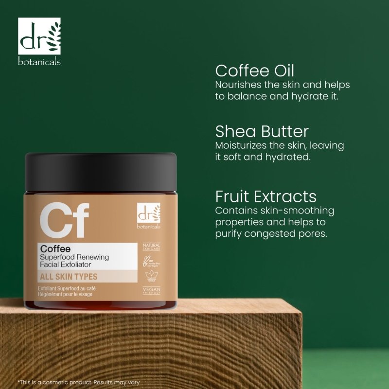 Coffee Superfood Renewing Facial Exfoliator 60ml - Exfoliator - Faithful Nutrition