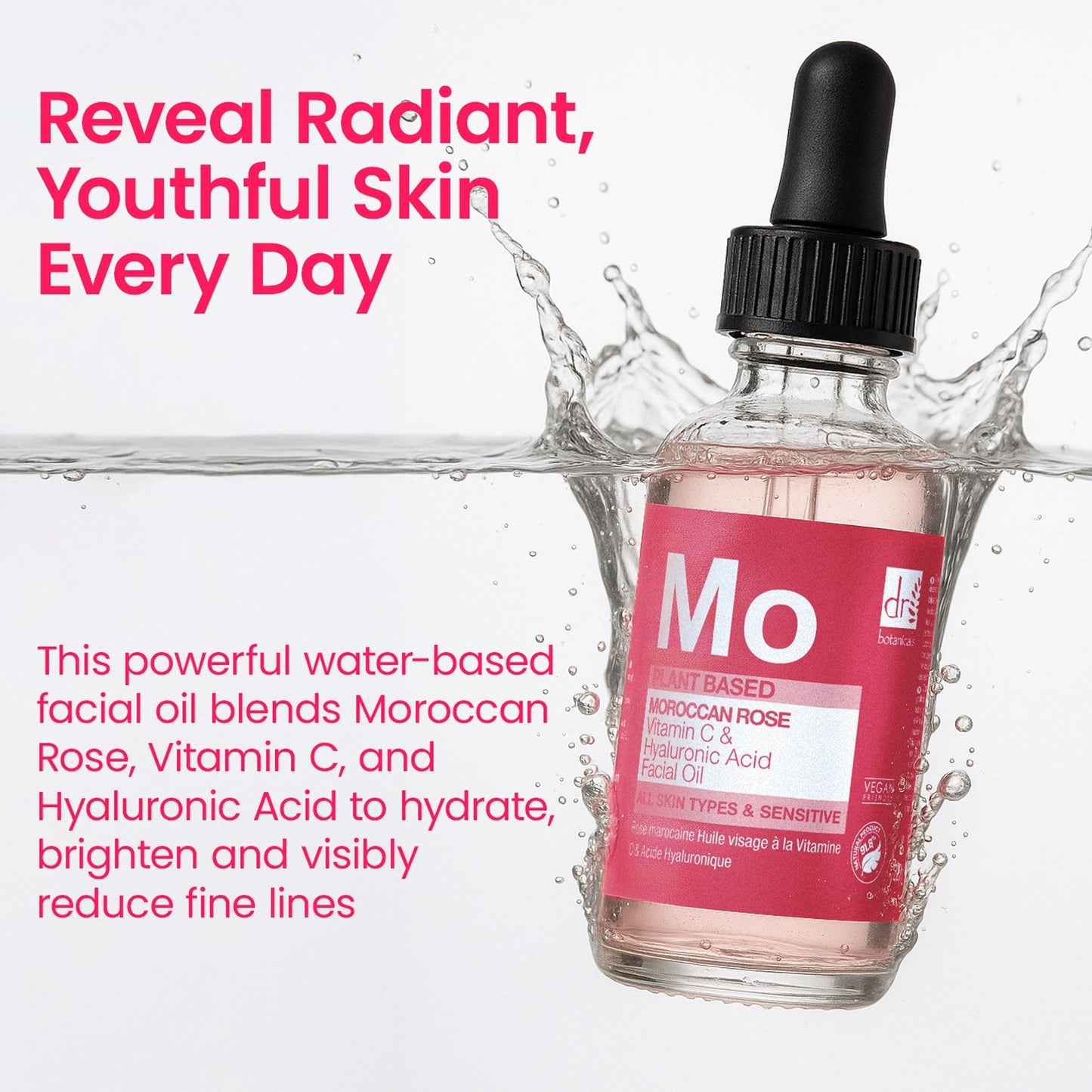 Moroccan Rose Facial Oil with Hyaluronic Acid & Vitamin C - Facial Oil - Faithful Nutrition