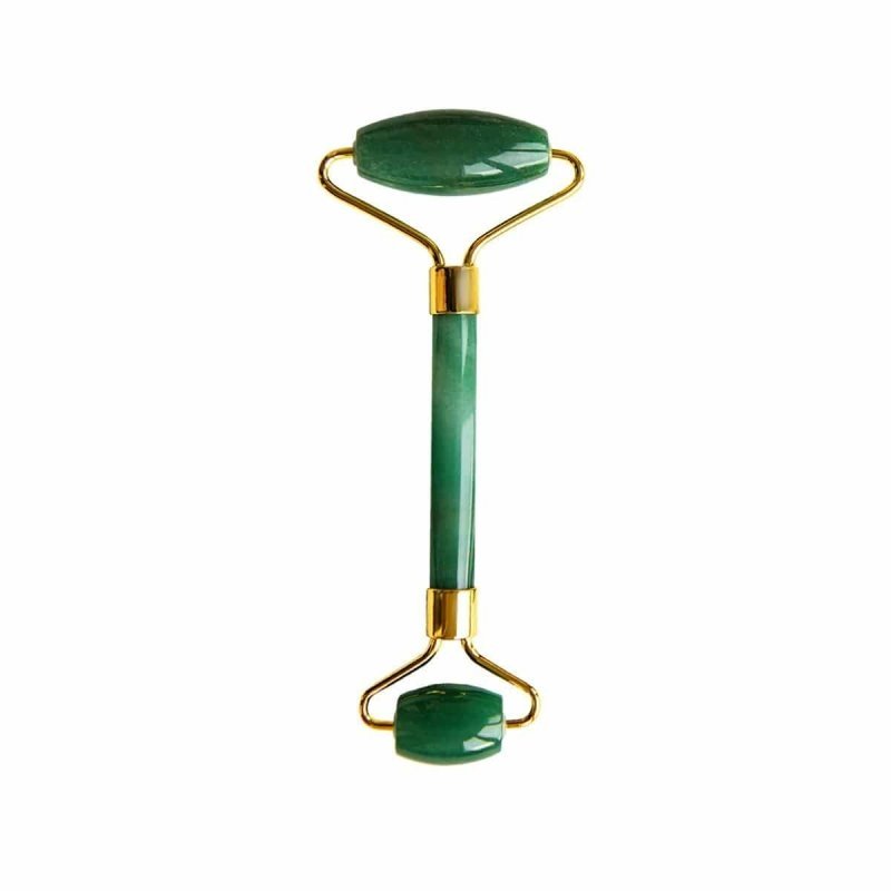 Aventurine Jade Soothing Energy Facial Rollers (Gold Metal Handle) - Facial Roller - Faithful Nutrition