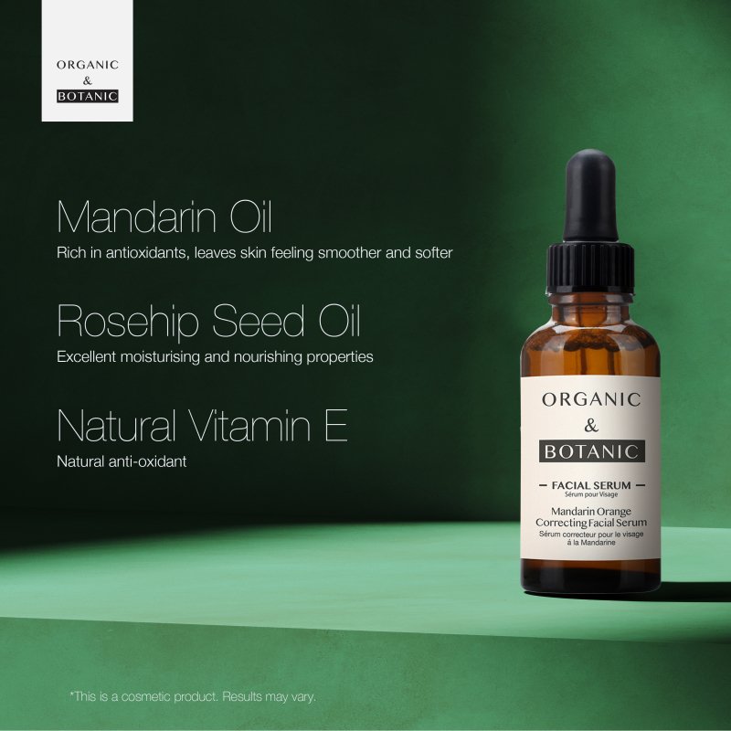 Mandarin Orange Correcting Facial Serum - 30ml - Brightening & Hydrating with Vitamin C, Aloe Vera, & Sea Buckthorn for Radiant, Even - Toned Skin - Facial Serum - Faithful Nutrition