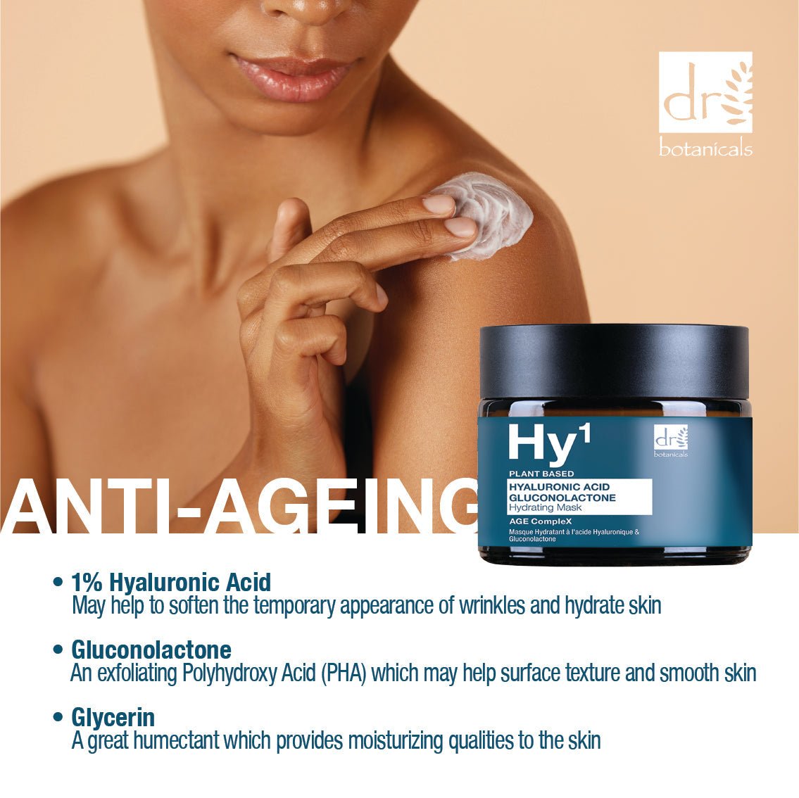 Hyaluronic Acid 1% & Gluconolactone Mask 60ml - Faithful Nutrition