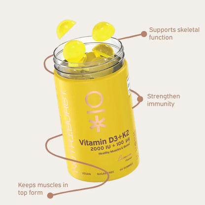 Nutriburst Vitamin D3 + K2 60 Gummies - Gummies - Faithful Nutrition
