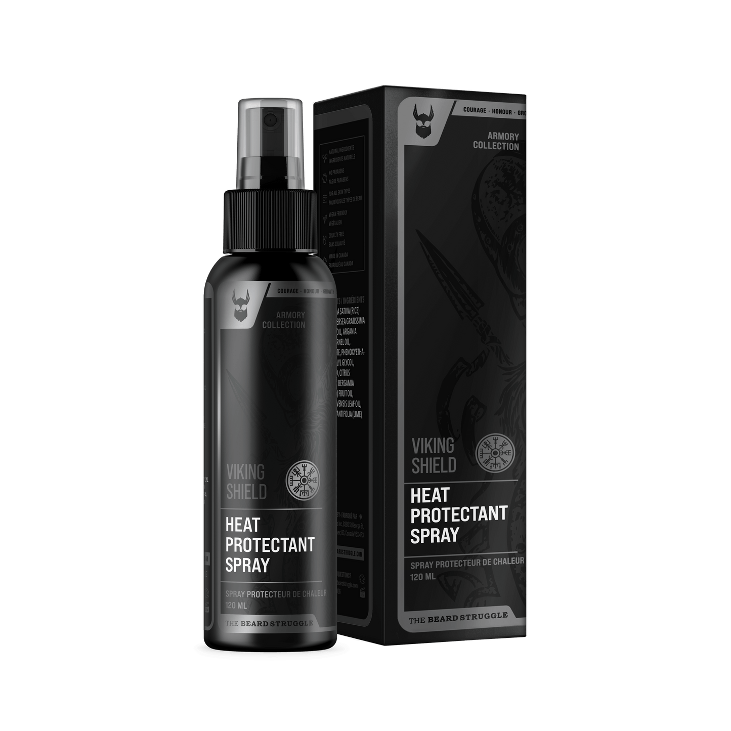 Viking Shield Beard & Hair Heat Protectant Spray - Heat Protectant Spray for Beard Straightener - Faithful Nutrition