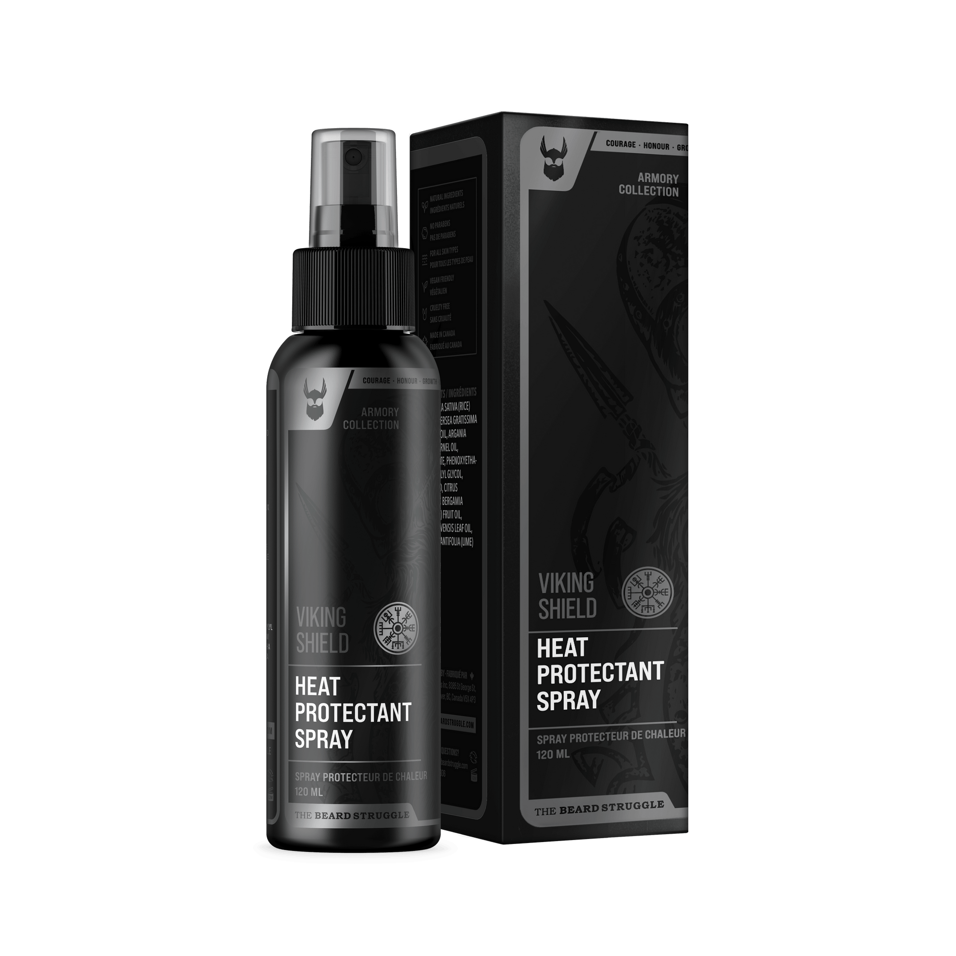 Viking Shield Beard & Hair Heat Protectant Spray - Heat Protectant Spray for Beard Straightener - Faithful Nutrition