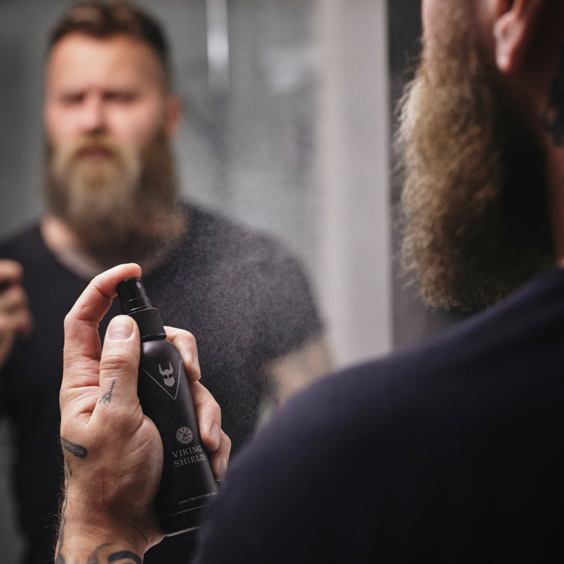 Viking Shield Beard & Hair Heat Protectant Spray - Heat Protectant Spray for Beard Straightener - Faithful Nutrition