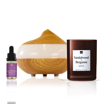 Dr Botanicals Christmas Relaxtion Rose Diffuser Kit with Sandalwood & Bergamot Candle - Kit - Faithful Nutrition