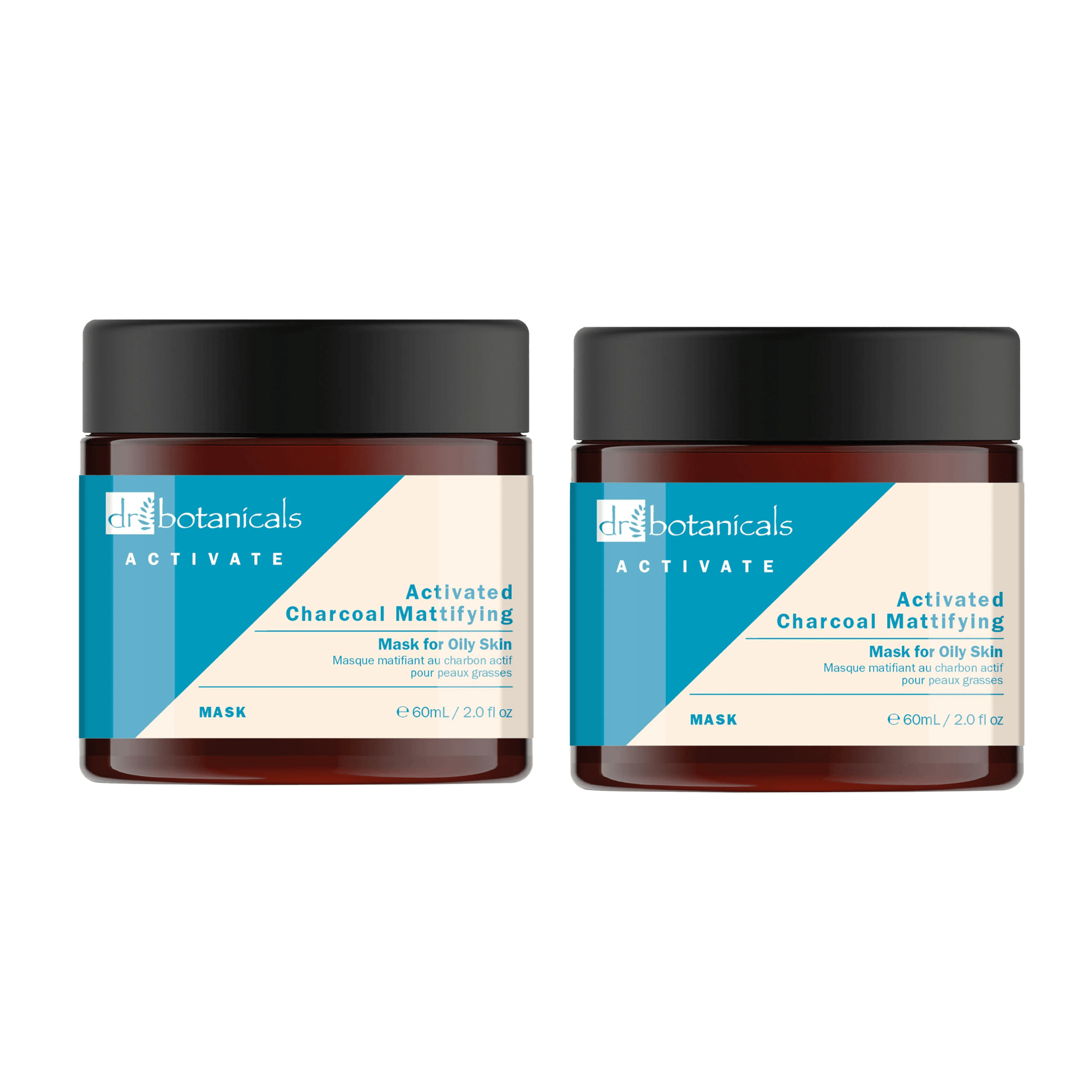 Dr Botanicals Activate Charcoal Mattifying Mask for Oily Skin 60ml Twin Value Savings Pack - Kit - Faithful Nutrition