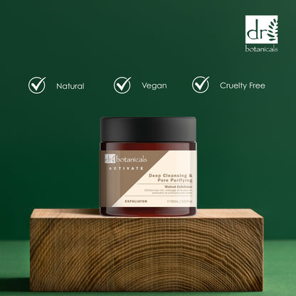 Dr Botanicals Activate Deep Cleansing & Pore Purifying Walnut Exfoliator 60ml Twin Value Savings Pack - Kit - Faithful Nutrition