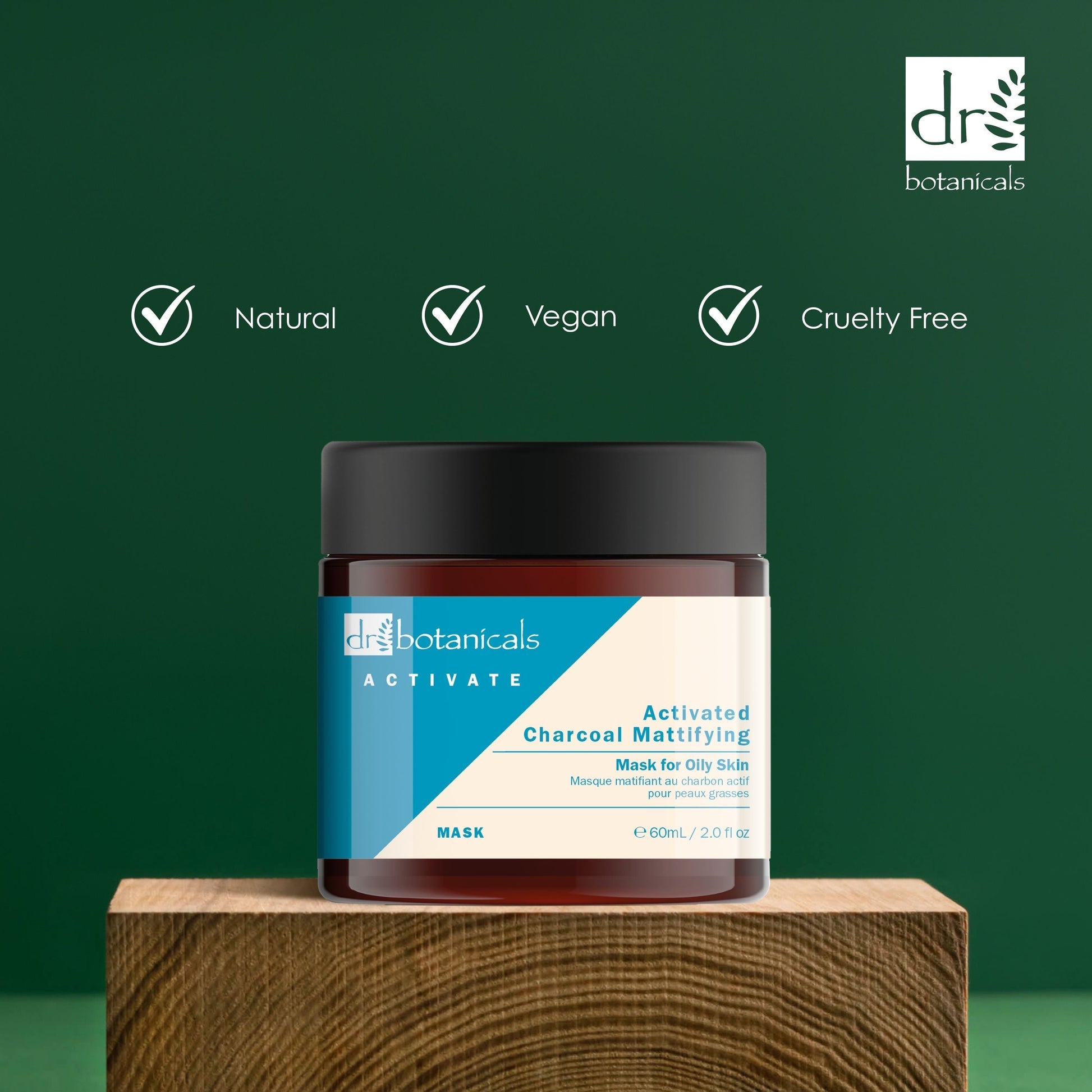 Dr Botanicals Activate Charcoal Mattifying Mask for Oily Skin 60ml Twin Value Savings Pack - Kit - Faithful Nutrition