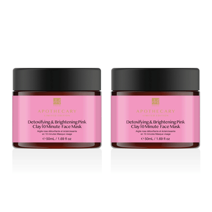 Dr Botanicals Detoxifying & Brightening Pink Clay 10 Minute Face Mask 50ml Twin Value Savings Pack - Kit - Faithful Nutrition