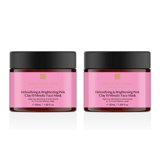 Dr Botanicals Detoxifying & Brightening Pink Clay 10 Minute Face Mask 50ml Twin Value Savings Pack - Kit - Faithful Nutrition