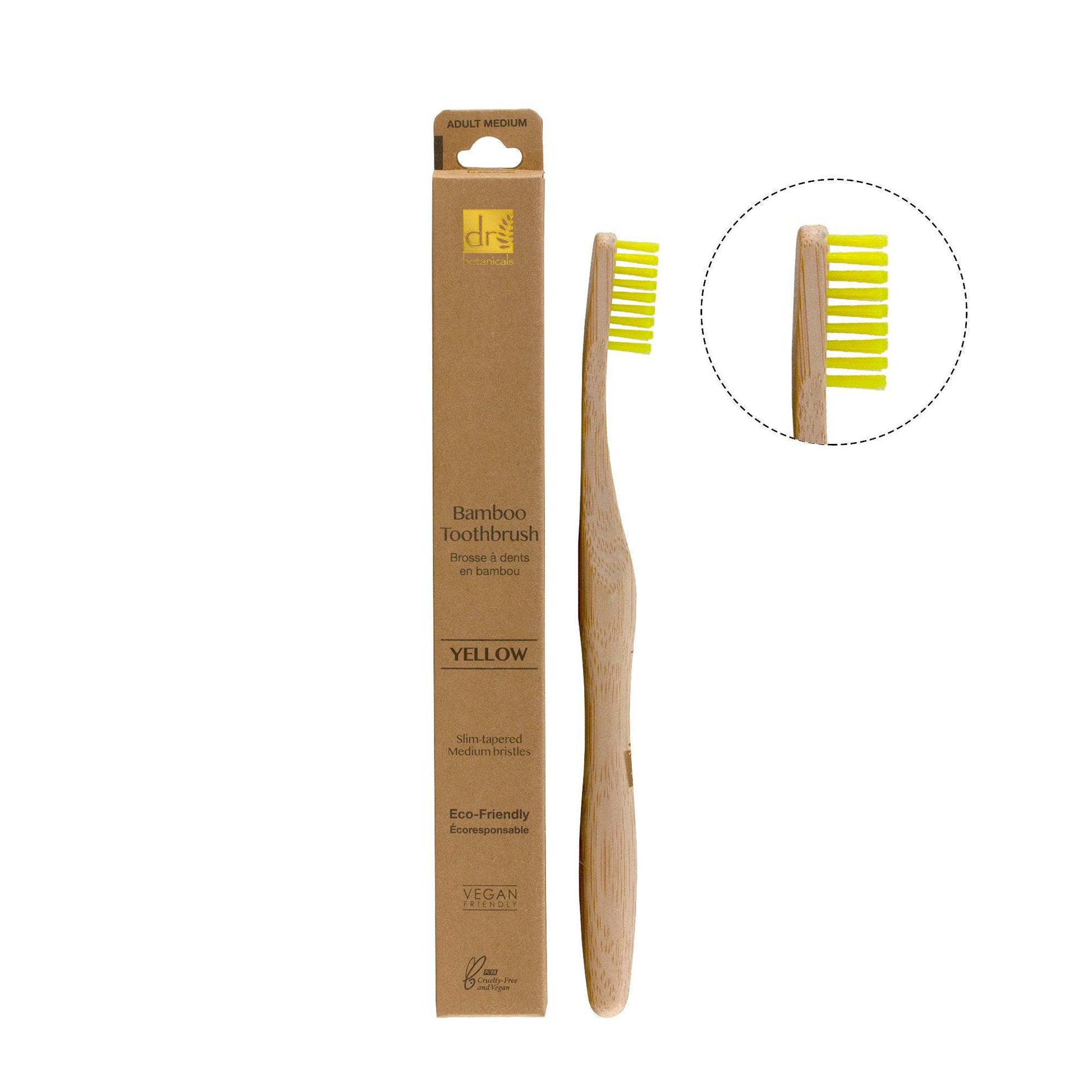 Dr Botanicals Bamboo Toothbrush Yellow Twin Value Savings Pack - Kit - Faithful Nutrition
