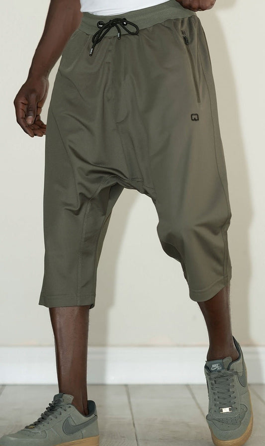 QL Relaxed Lightweight Cropped Joggers in Khaki - Men Clothing - Faithful Nutrition