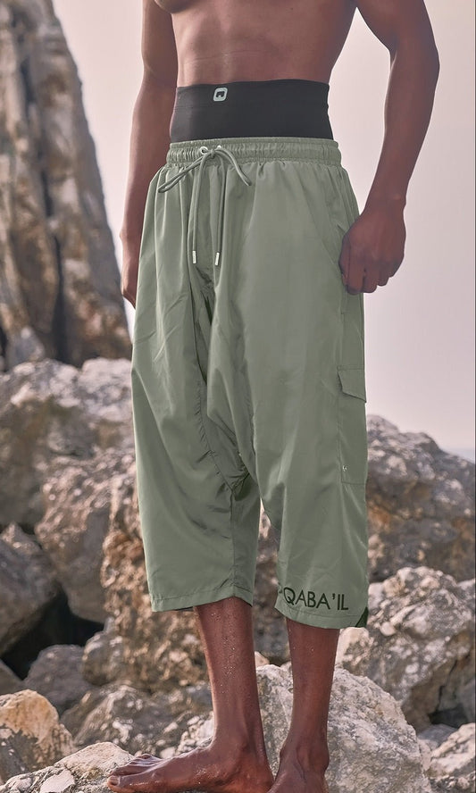 QL Halal Cargo Swim Shorts SB UNI in Khaki - Men Clothing - Faithful Nutrition