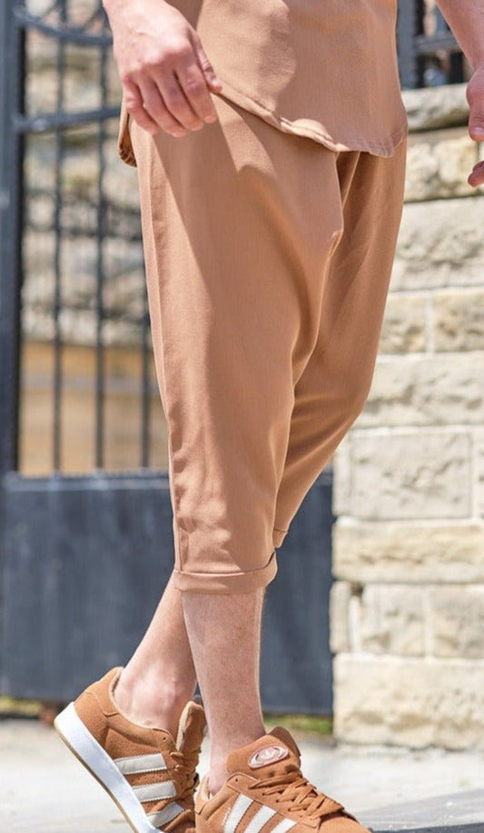 QL Relaxed Shorts Bermuda AZUR S24 in Dark Camel - Men Clothing - Faithful Nutrition