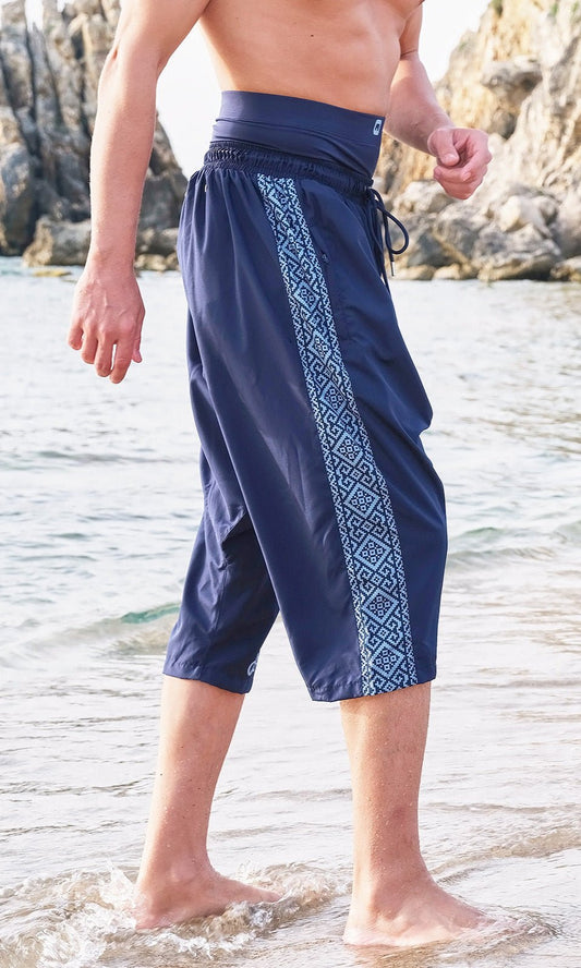 QL Halal Swim Shorts ETNIZ S25 in Navy blue - Men Clothing - Faithful Nutrition