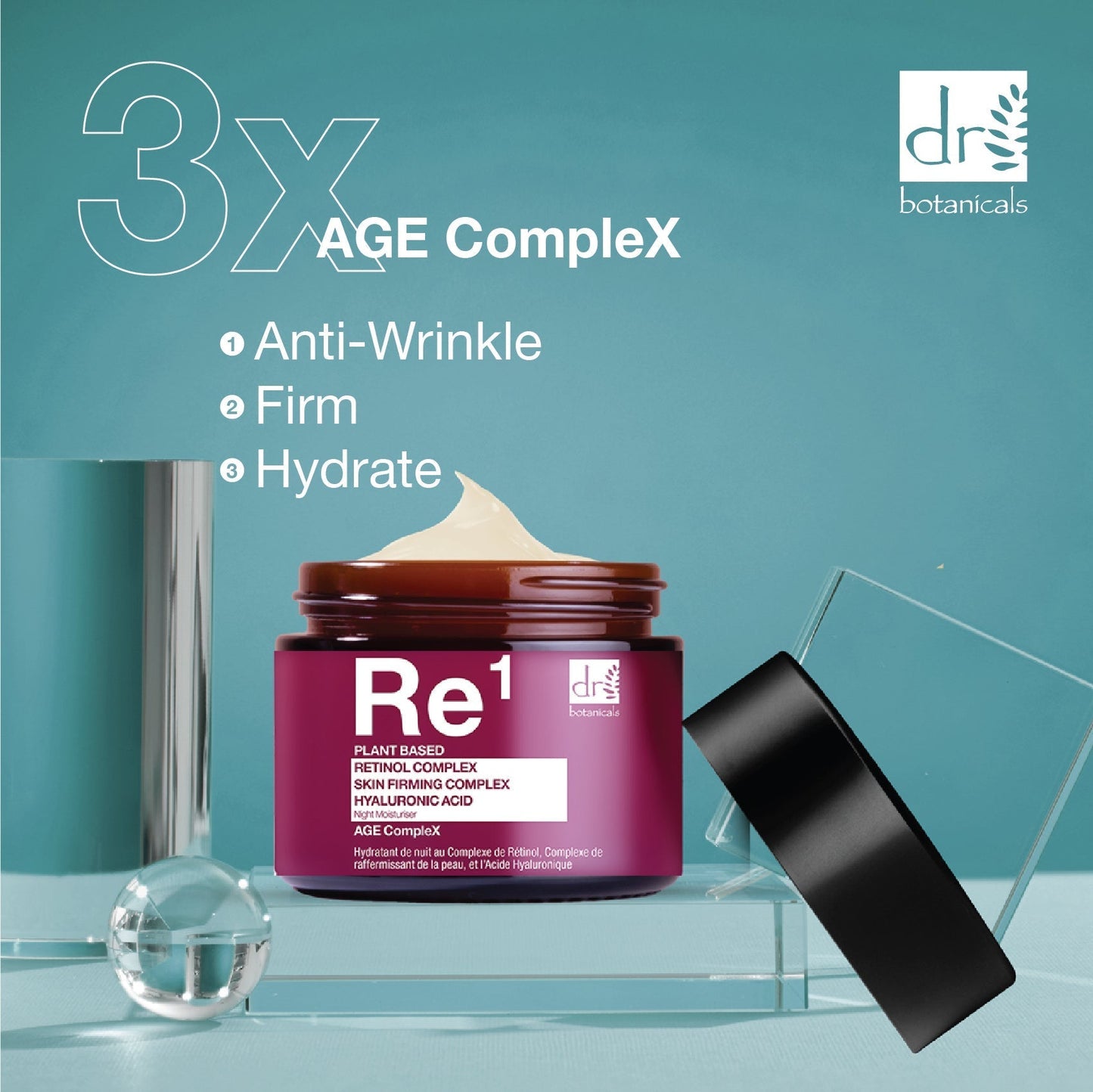 Retinol Complex 1%, Skin Firming Complex 1% & Hyaluronic Acid 1% Night Moisturiser 60ml - Moisturiser - Faithful Nutrition