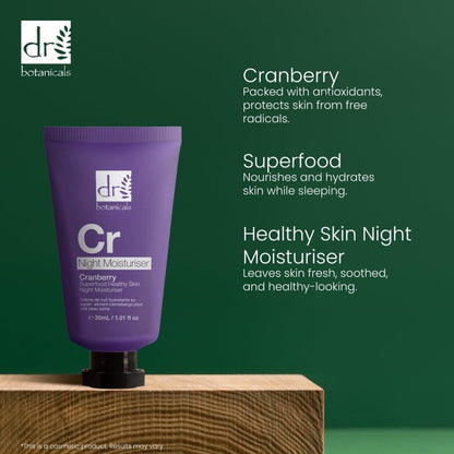 Cranberry Superfood Healthy Skin Night Moisturiser 30ml - Moisturiser - Faithful Nutrition