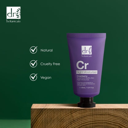 Cranberry Superfood Healthy Skin Night Moisturiser 30ml - Moisturiser - Faithful Nutrition