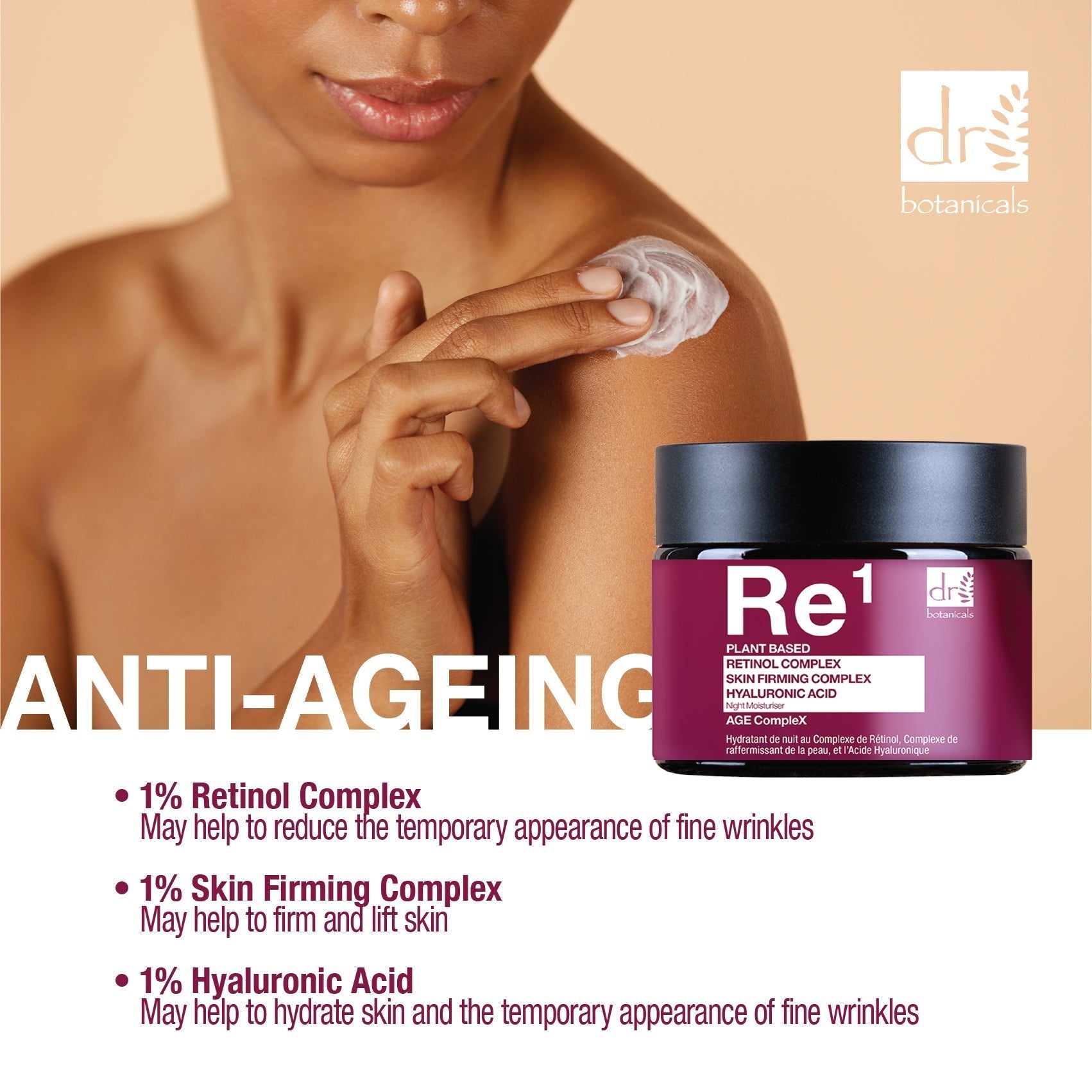 Retinol Complex 1%, Skin Firming Complex 1% & Hyaluronic Acid 1% Night Moisturiser 60ml - Moisturiser - Faithful Nutrition