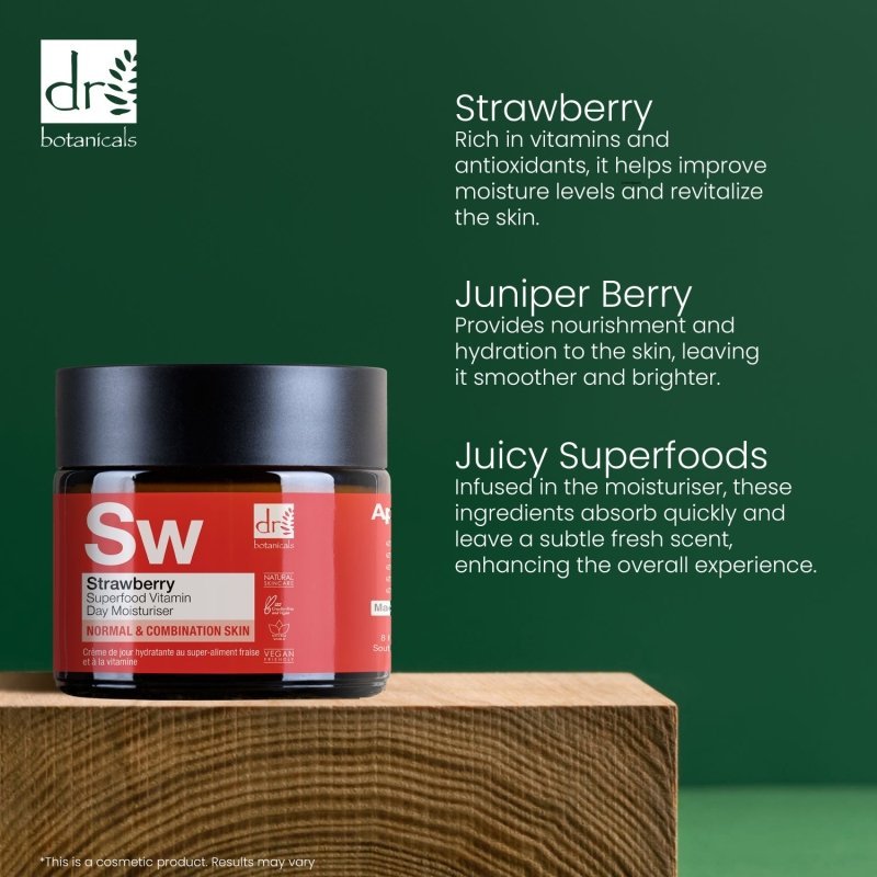 Strawberry Superfood Vitamin C Day Moisturiser 60ml - Moisturiser - Faithful Nutrition