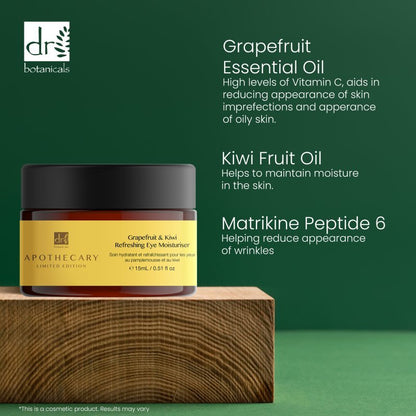 Dr Botanicals Grapefruit & Kiwi Refreshing Eye Moisturiser 15ml - Moisturiser - Faithful Nutrition